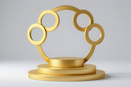 Abstract scene podium mockup. Award ceremony concept. 3d renderの写真素材