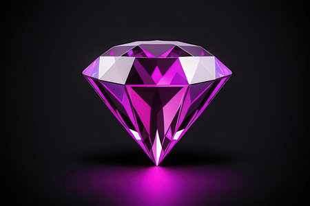 Luxury diamond on a black background. 3D illustration.