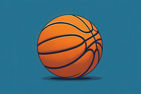 Basketball ball on a blue background. Vector illustration of a basketball.の写真素材