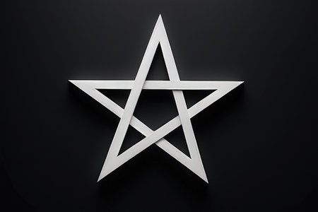 White star on a black background.