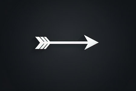 Arrow icon in black background, 3d render, 3d illustration