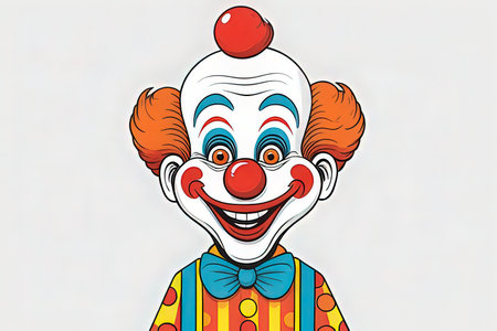 Cartoon clown on white background. Vector illustration for your design.の写真素材