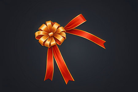 Gift bow on black background. Vector illustration. Eps 10.の写真素材