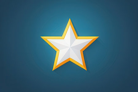 Star icon on blue background. Vector Illustration. Eps 10.の写真素材