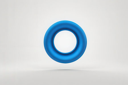 Blue circle 3d font. Computer generated 3D photo rendering.