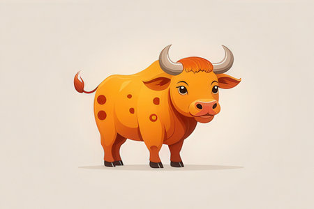 Cartoon cow. Cute cartoon animal. Vector illustration for your designの素材