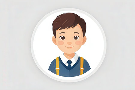 Cute cartoon school boy. Vector illustration in a flat style.の写真素材