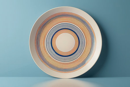 3d render of abstract geometric shape on blue background. Minimal design.の写真素材