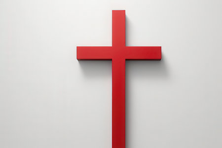 Red cross on a white background. 3D rendering. Computer digital drawing.の写真素材