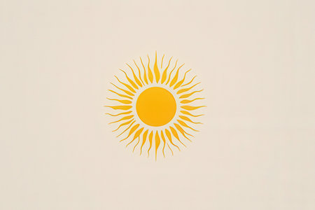 The sun on a white backgroundの写真素材
