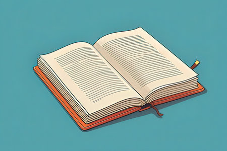 Open book on a blue background. Vector illustration of an open book.の写真素材