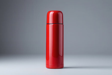 Red Bottle Mock-Up - 3D Rendered Imageの写真素材