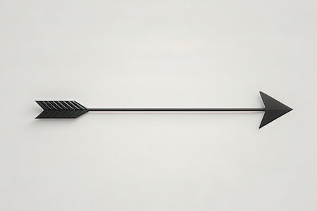 Black arrow on white background. 3D rendering. Computer digital drawing.の写真素材