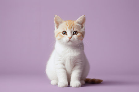 Studio photography of a scottish straight shorthair cat on colored backgroundsのeditorial素材