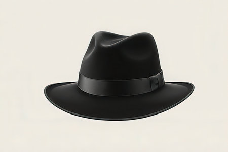 Black hat isolated on white background. 3d illustration. Top view.の写真素材