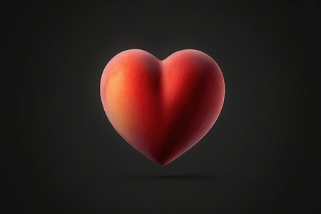 Red heart on a black background. 3d rendering, 3d illustration.の写真素材