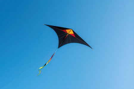 kite flying in the blue sky, kite flying in the blue skyの写真素材