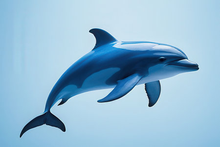 Dolphin on blue background. 3D illustration. 3D rendering.