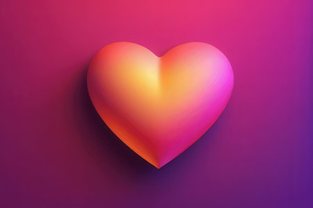 Orange heart on a pink background. 3d rendering, 3d illustration.の写真素材