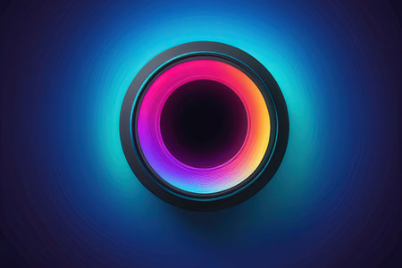 3d illustration of abstract digital technology background with colorful lights and flare