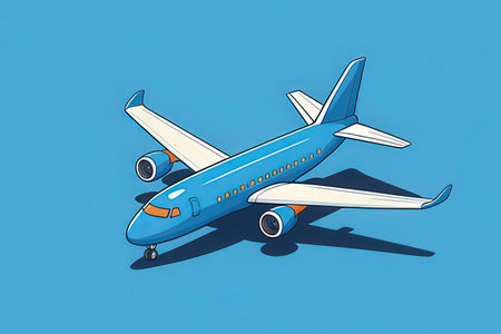 Airplane on a blue background. Vector illustration. Eps 10.の写真素材