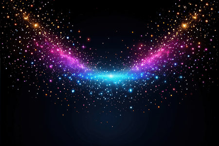 Abstract background with glowing particles. Vector illustration for your graphic design.の写真素材