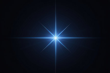 star with lens flare and bokeh effect made in 3d softwareの写真素材