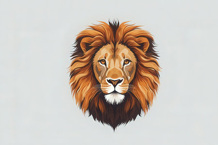 Lion head vector illustration on white background. Vector illustration of lion head.の写真素材