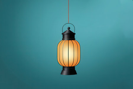 Lantern hanging from the ceiling. 3d rendering illustration.