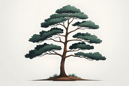 Pine tree on white background. Vector illustration. Eps 10.