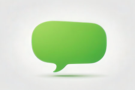 Green speech bubble on white background. Vector illustration. Eps 10.の写真素材