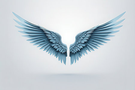 3d rendering of an angel wings isolated on a white background.の写真素材
