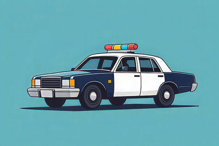 Police car. Police car. Vector illustration of a police car.の写真素材