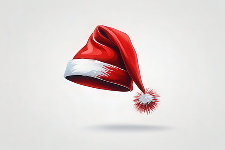 Santa Claus red hat isolated on a white background. Vector illustration.の写真素材