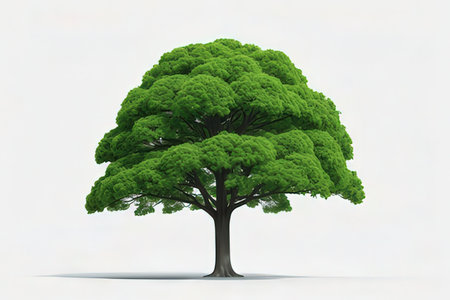 Tree isolated on white background. 3d rendering. Computer digital drawing.