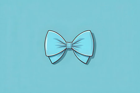 Blue bow tie isolated on blue background. Vector illustration. Eps 10.