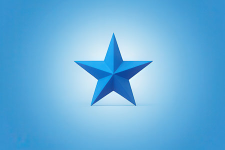 Blue star on a blue background. 3d rendering, 3d illustration.