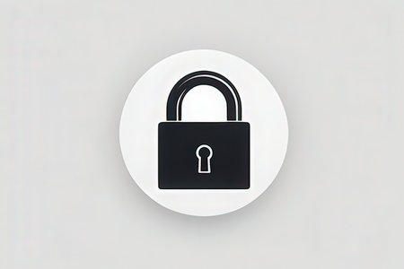 Lock icon on white background. Security concept. 3D rendering.の写真素材