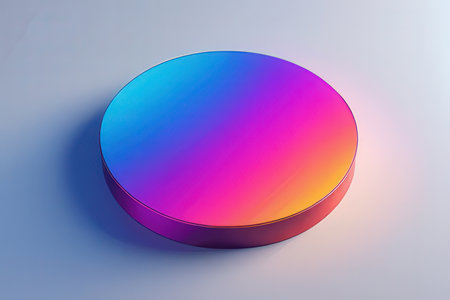 3d rendering of a round podium on a blue background with a gradient