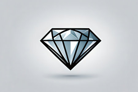 Illustration of a diamond on a gray background. Vector illustration.の写真素材