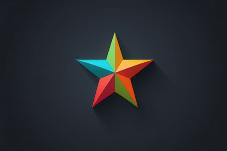 Colorful star icon on black background. Eps 10 vector file.の写真素材