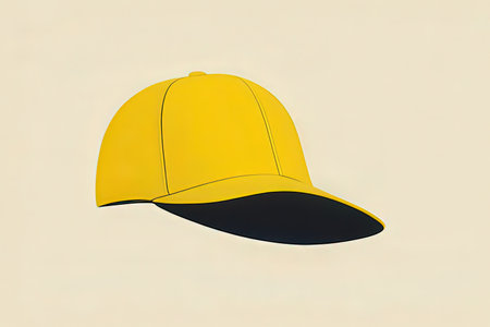 Yellow baseball cap isolated on white background. 3d render illustration.