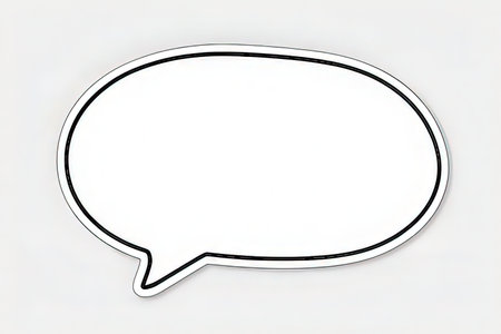 Illustration of a speech bubble on a white background with copy space
