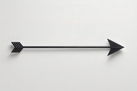 3d render of a black arrow on a white background with shadow