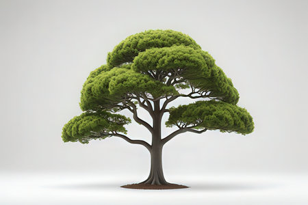 3d rendering of a green pine tree isolated on a white background