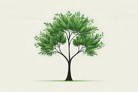 Green tree on a white background. Vector illustration. Eps 10.の写真素材