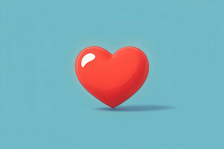 Red heart on a blue background. Vector illustration. Eps 10.の写真素材