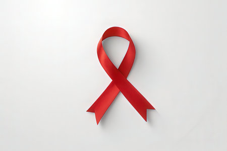 Red ribbon on white background. World Aids Day concept. 3d illustration