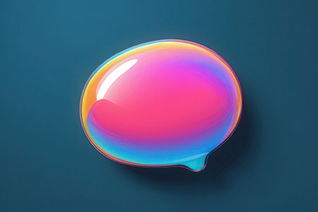 Bubble speech on blue background. 3d render illustration.の写真素材
