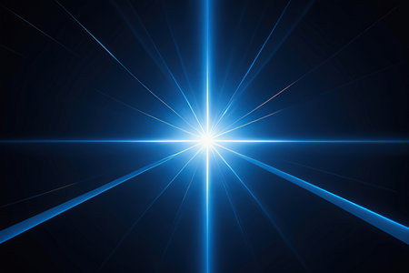 abstract blue background with rays of light and space for your text